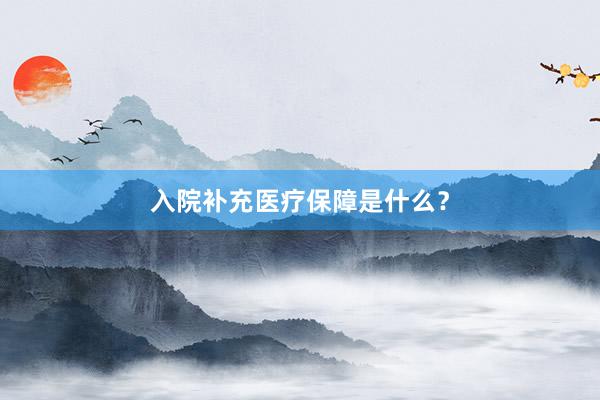 入院补充医疗保障是什么？
